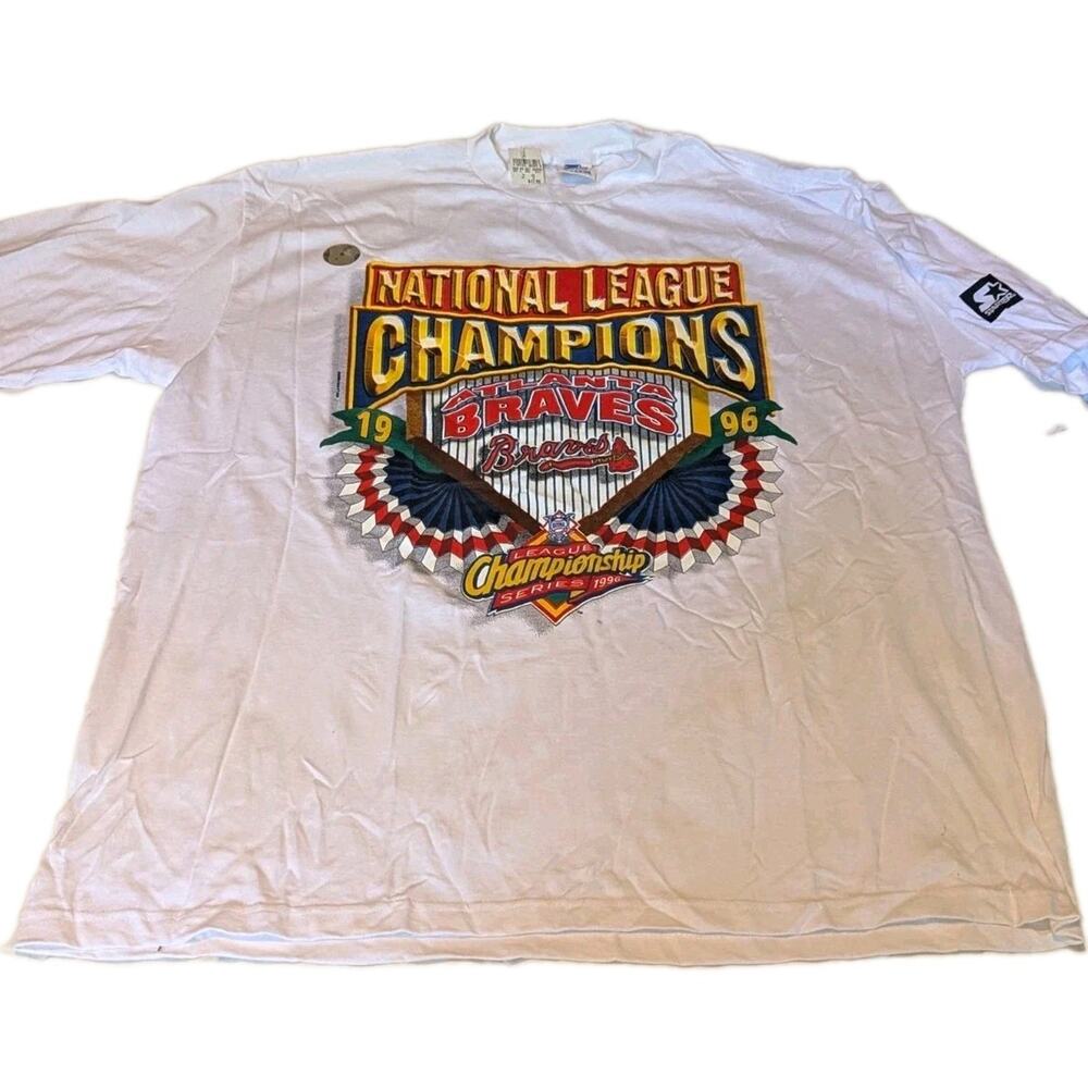 Vintage 1996 Atlanta Braves NWT Starter National League Champions T-Shirt Sze XL